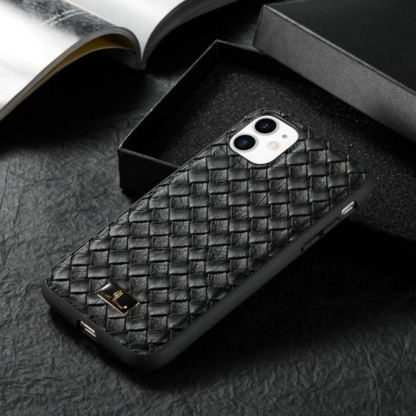 Противоударный чехол Fierre Shann Leather для iPhone 11 Pro Max - Woven Black