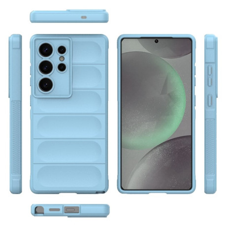 Силиконовый чехол Magic Flannel для Samsung Galaxy S25 Ultra 5G - голубой