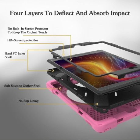 Противоударный Чехол с Подставкой 360 Degree Rotation на iPad 9.7 (2018/2017)  розовый