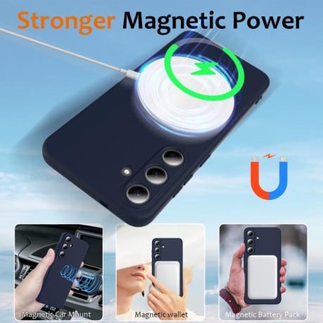 Силіконовий чохол Shockproof Silicone з Magsafe на Samsung Galaxy S25 FE 5G - синій