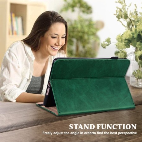 Чохол Solid Color Stripe Embossed Leather для Xiaomi Redmi Pad SE 8.7 - зелений