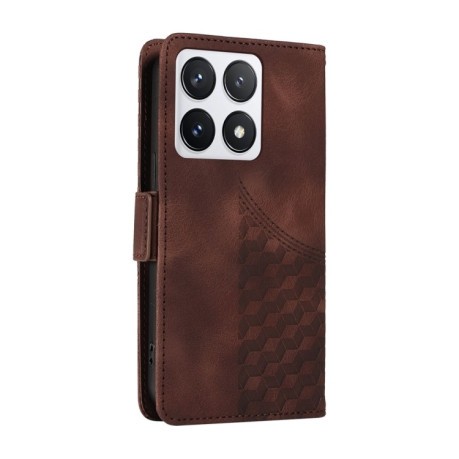 Чохол-книжка Embossed Rhombus Starry Leather для Xiaomi 14T Pro - коричневий