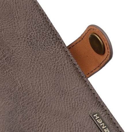 Чехол-книжка KHAZNEH Cowhide Texture на Samsung Galaxy S25 Edge 5G - хаки