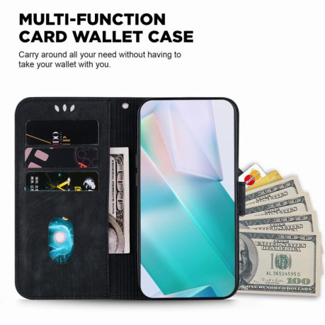 Чехол-книжка Little Tiger Embossed Leather на  Xiaomi Redmi Note 14 4G 164.48mm - черный
