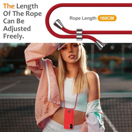 Силиконовый чехол Integrated Card Bag Solid Color Liquid Silicone на iPhone 17 - красный
