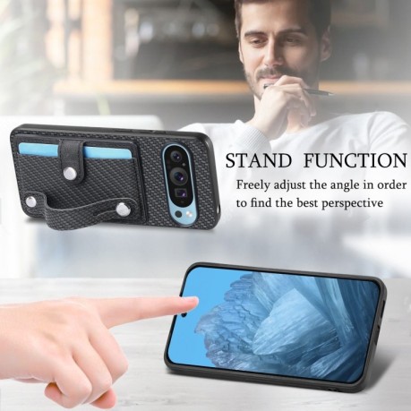 Протиударний чохол Wristband Kickstand Card для Google Pixel 9 Pro - чорний