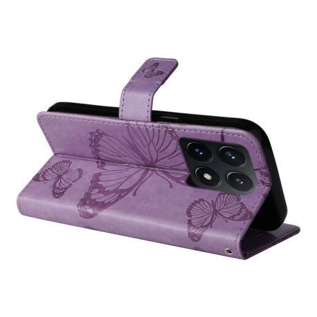 Чохол-книжка Embossed Butterfly для Xiaomi 14T - фіолетовий