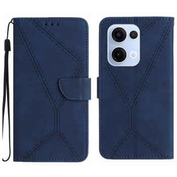 Чехол-книжка Stitching Embossed Leather для OPPO Reno13 Global - синий