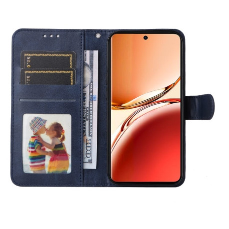 Чехол-книжка Stitching Calf Texture для OPPO Reno12 F/12 FS 4G - синий