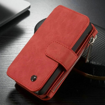 Кожаный Чехол Кошелек CaseMe Wallet для iPhone 5/ 5S/ SE - красный