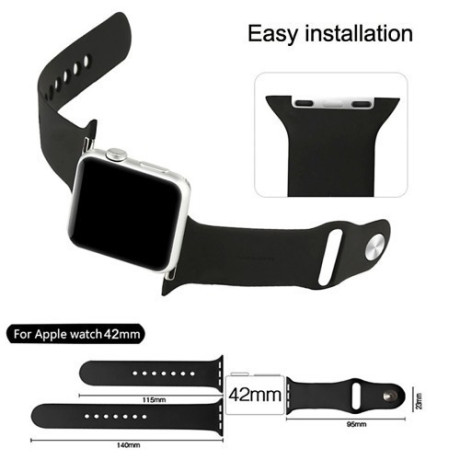 Ремінець Sport Band Black з різними по довжині для Apple Watch 42 mm