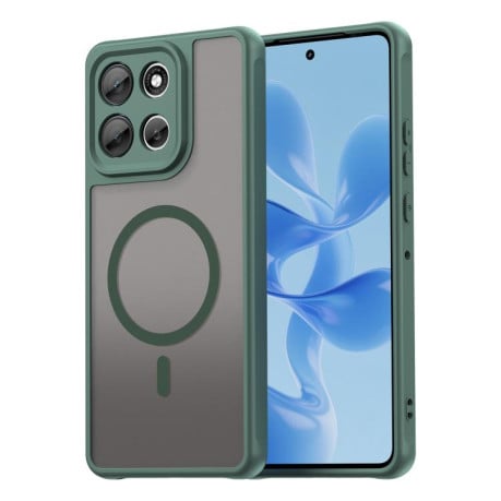 Чехол Fan Dun Series гибрид с Magsafe и защитой камеры на Motorola Moto G86 5G - зеленый