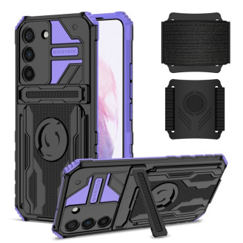 Противоударный чехол Armor Wristband для Samsung Galaxy S22 Plus 5G - фиолетовый