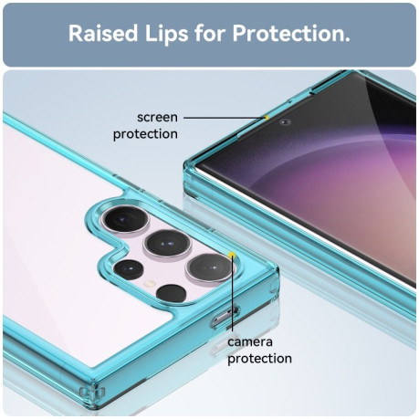 Противоударный чехол Colorful Acrylic Series для Samsung Galaxy S24 Ultra 5G - синий