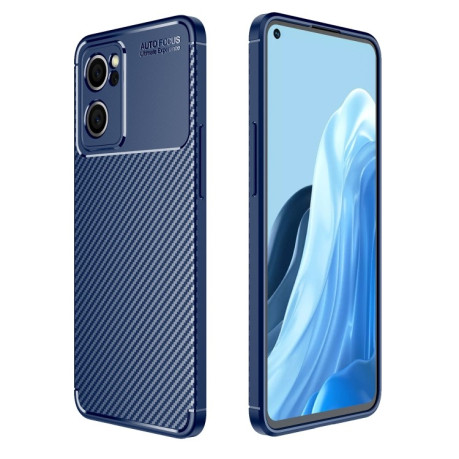 Ударозащитный чехол HMC Carbon Fiber Texture на OPPO Reno7 5G Global/ Find X5 Lite/OnePlus Nord CE2 5G - синий