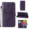 Чехол-книжка Embossed Butterfly для Samsung Galaxy M53 5G - темно-фиолетовый