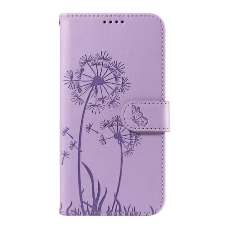 Чохол-книжка з тисненням Dandelion та магнітним хлястиком на OnePlus Nord CE5 5G Global - фіолетовий