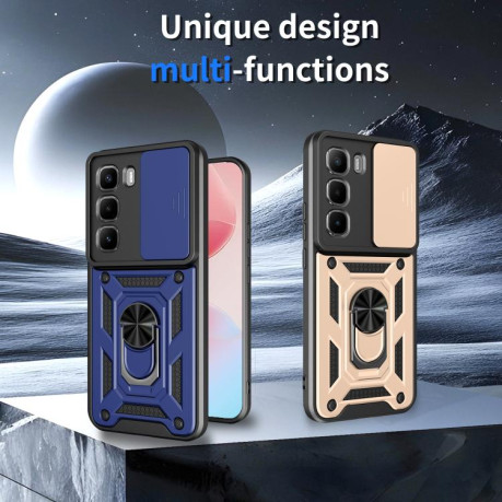 Чохол із шторкою на камеру Sliding Camshield та підставкою для Infinix Hot 60 Pro 4G — чорний