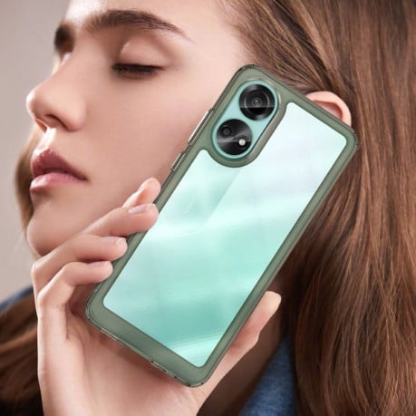 Противоударный чехол Colorful Acrylic Series для OPPO A78 4G - прозрачно-серый