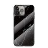 Стеклянный чехол Marble Pattern для iPhone 13 Pro Max - Black