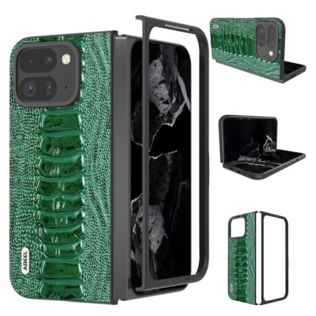 Шкіряний Чохол ABEEL Genuine Leather Weilai Series для Google Pixel 9 Pro Fold - зелений