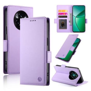 Чехол-книжка Side Buckle Magnetic Frosted Leather для Realme 14 Pro+ - фиолетовый