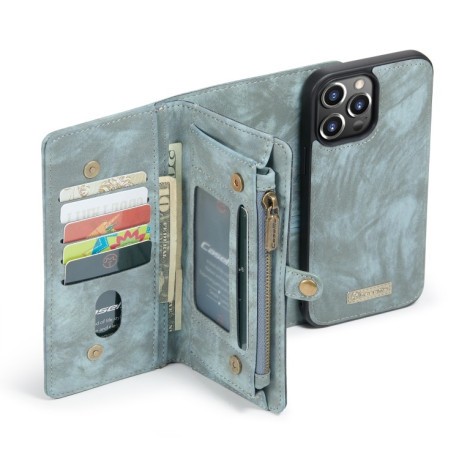 Чехол-кошелек CaseMe 008 Series Zipper Style на iPhone 13 Pro Max - синий