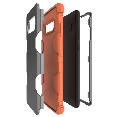 Противоударный чехол A Style 3 in 1 Hybrid Back Cover на Samsung Galaxy S10+ / S10 Plus-оранжевый