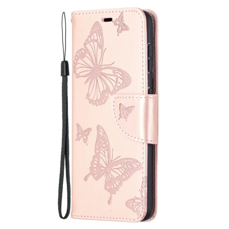 Чехол-книжка Butterflies Pattern на Samsung Galaxy S21 - розовое золото