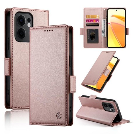 Чехол-книжка Side Buckle Magnetic Frosted Leather для OPPO Reno13 F/Reno13 FS - золото