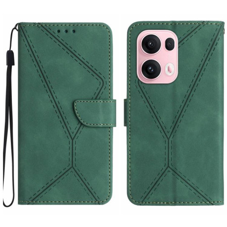 Чохол-книжка Stitching Embossed Leather для OPPO Reno13 Pro Global - зелений