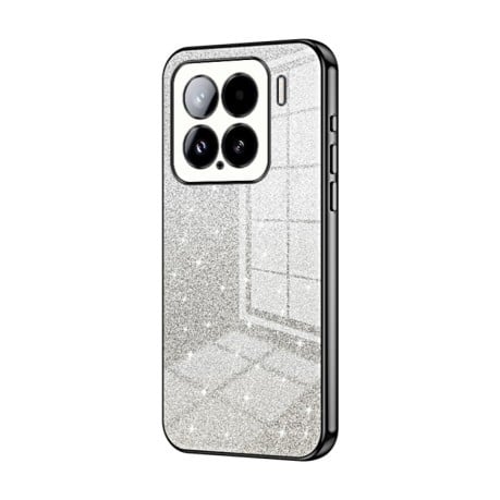Ударозахисний чохол Gradient Glitter Powder Electroplated на Xiaomi 15 - чорний