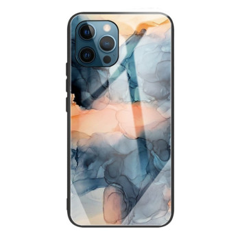 Противоударный стеклянный чехол Marble Pattern для iPhone 13 Pro - Abstract Blue