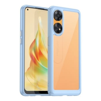 Противоударный чехол  Colorful Acrylic Series с цветной силиконовой боковиной на OPPO Reno8 T 4G - синий