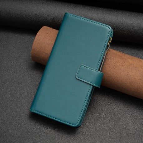 Чехол книжкаа Zipper Wallet Leather Flip на Xiaomi Redmi Note 13 4G - зеленый