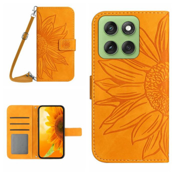 Чехол-книжка Skin Feel с рисунком подсолнуха на Motorola Edge 60 5G - желтый