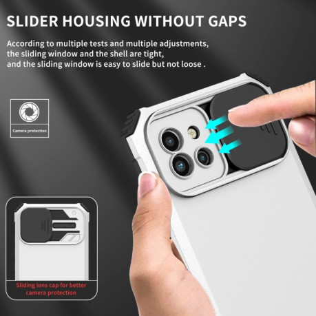 Противоударный чехол Stereoscopic Holder Sliding для Samsung Galaxy A03- белый