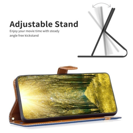 Чохол-книжка Color Matching Denim Texture на Samsung Galaxy S25+ 5G - синій