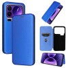 Чехол-книжка Carbon Fiber Texture для Xiaomi 17 Pro Max — синий