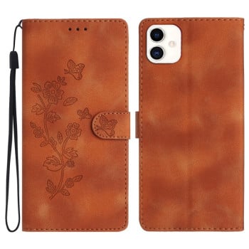 Чохол-книжка Flower Butterfly Embossing для Samsung Galaxy A05 - коричневий