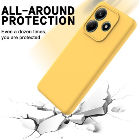 Силіконовий чохол Solid Color Liquid Silicone на Xiaomi Redmi Note 14 5G - жовтий