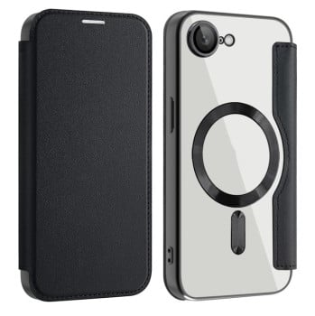 Чохол-книжка Shield MagSafe RFID Anti-theft Leather для iPhone 16e - чорний