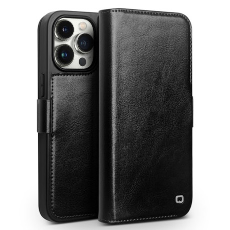 Чохол-книжка QIALINO Classic Genuine Leather для iPhone 15 Pro Max - чорний