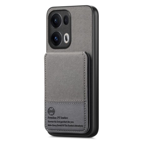 Чохол Twill Fabric Leather Vertical Flip RFID для OPPO Reno13 Pro Global - сірий