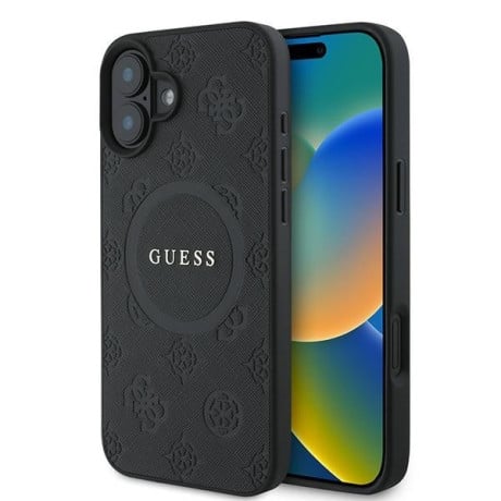 Оригинальный чехол Guess Saffiano MagSafe на iPhone 16 Plus - Black