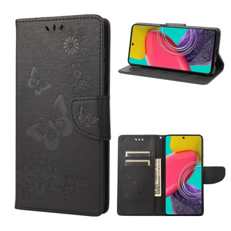 Чехол-книжка Floral Butterfly для Samsung Galaxy M53 5G - черный
