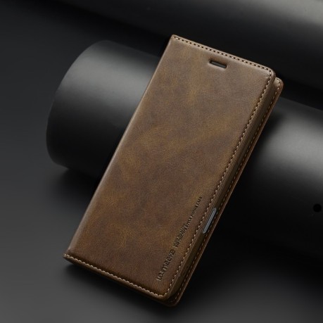 Чехол-книжка LCIMEEKE RFID для  iPhone 16 Pro - коричневый