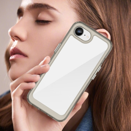Противоударный чехол Colorful Acrylic Series для iPhone 16e - прозрачно-серый