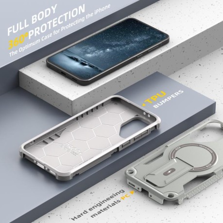 Протиударний чохол MagSafe Holder Armor PC Hybrid для Samsung Galaxy A36/A56 5G - сірий