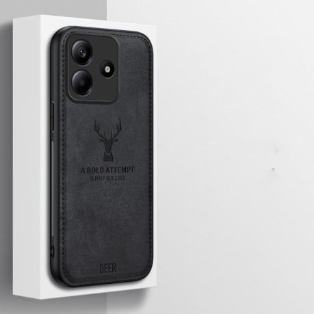 Ультратонкий чохол Deer Head Cloth Skin для Xiaomi Redmi Note 14 5G - чорний